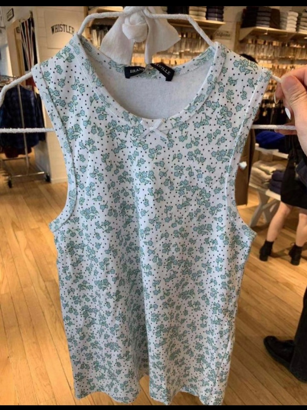 Brandy Melville Floral Polka Dot Tank Top 🩵🌿